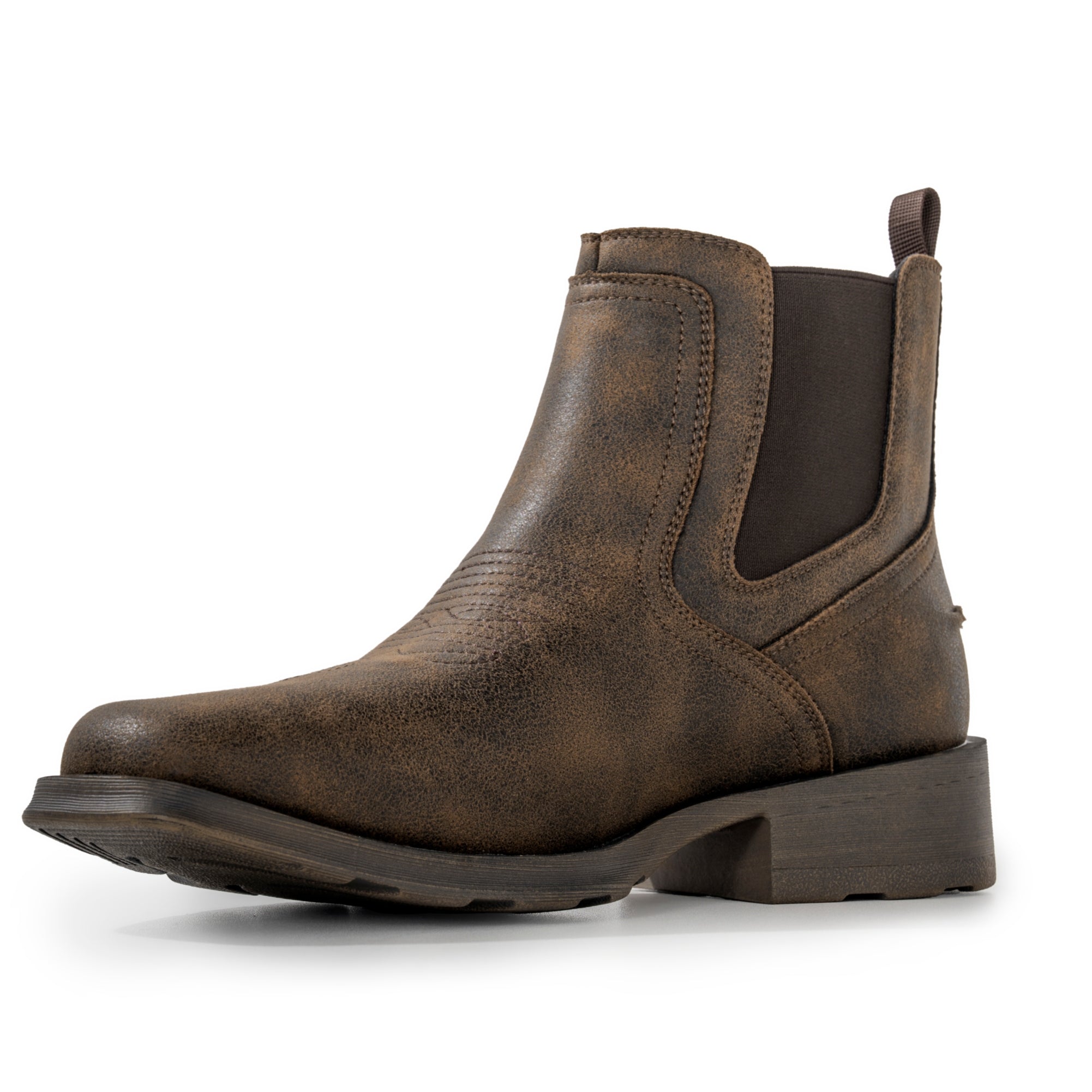 Cowboy Boots for Men Square Toe Western Chelsea Boots Slip on Ankle Boots Casual Mens Dress Shoes