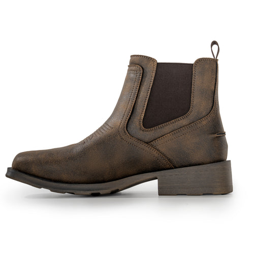 Cowboy Boots for Men Square Toe Western Chelsea Boots Slip on Ankle Boots Casual Mens Dress Shoes