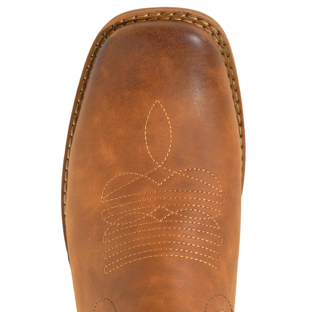 Winbird Cowboy Boots For Men Square Toe Western Men's Boots Vegan/Genuine Leather with Classic Patriot Pull On Boot